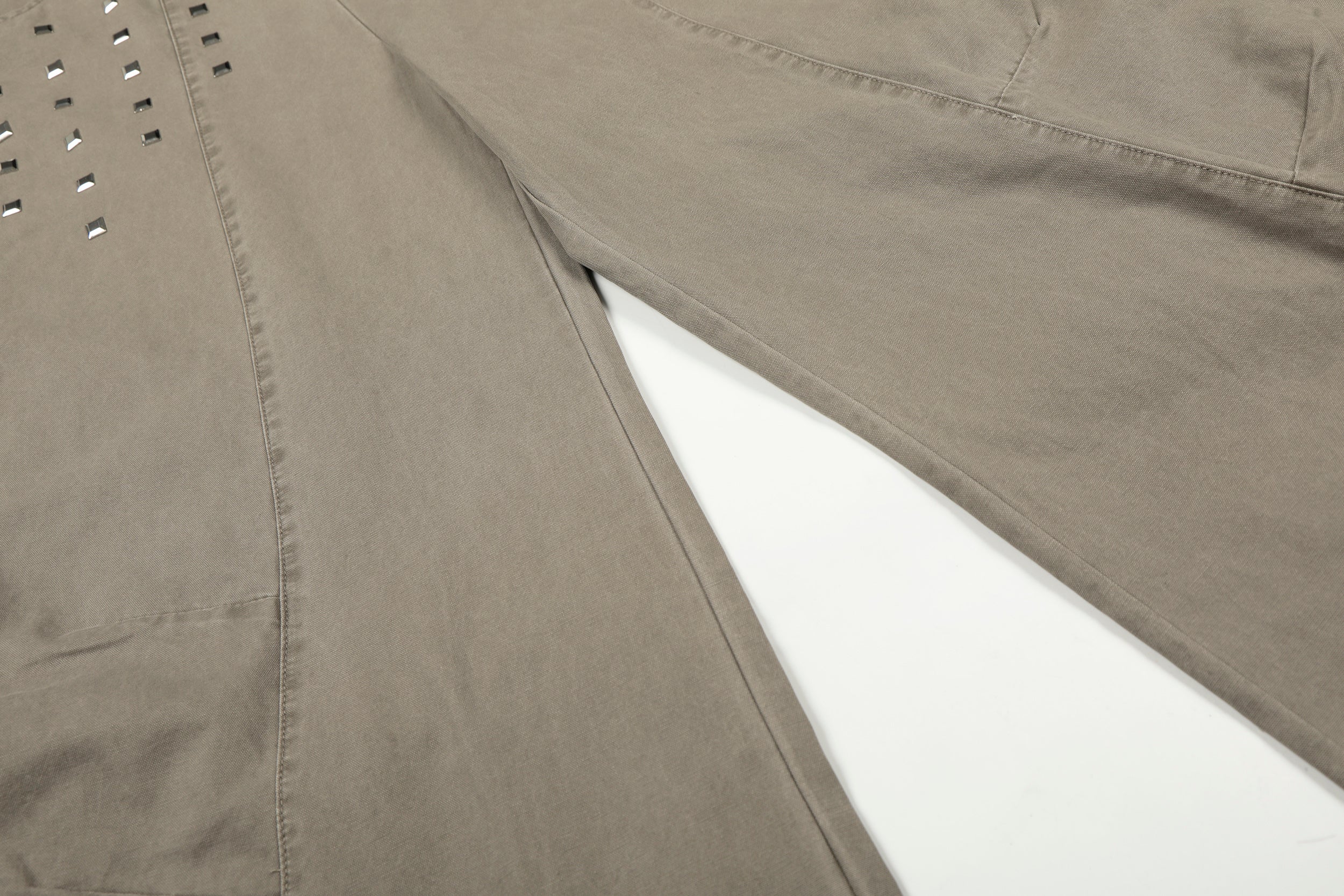 3-6-5.shop Stud Detail Wide-Leg Pants