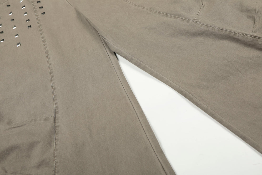 3-6-5.shop Stud Detail Wide-Leg Pants