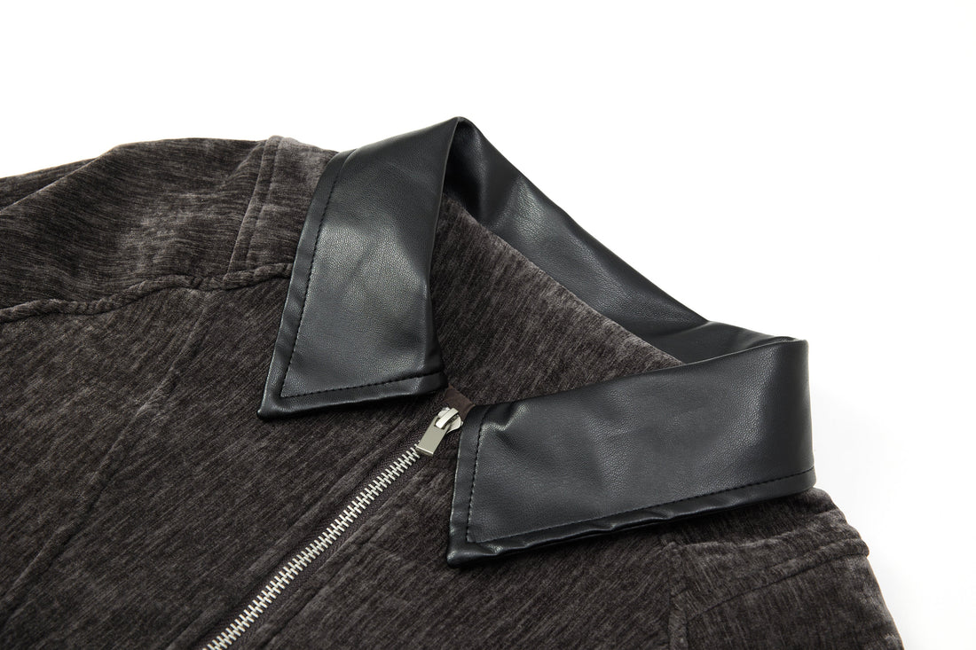 3-6-5.shop Chenille Panel Bomber Jacket