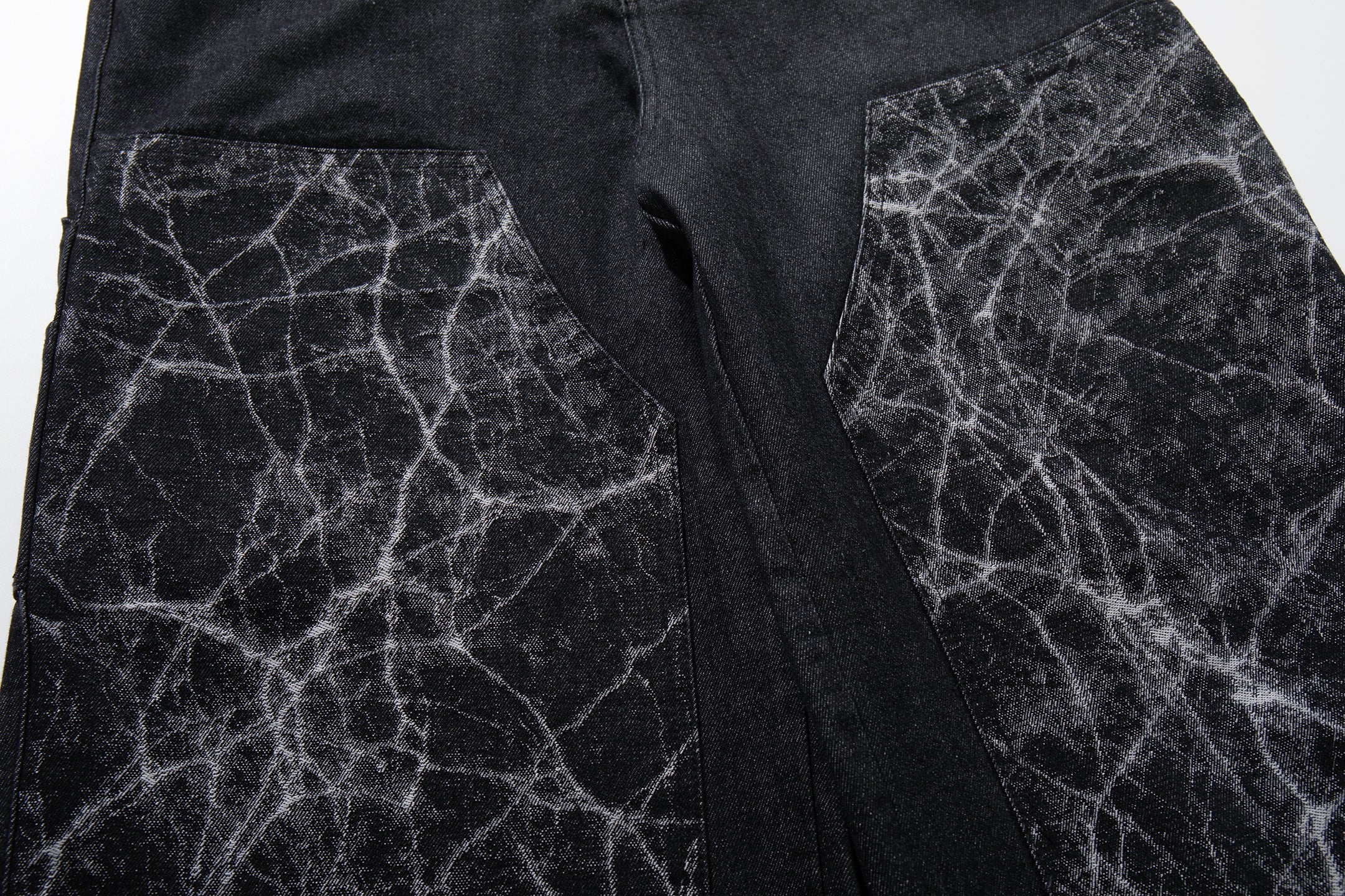 3-6-5.shop Cracked Panel Wide-Leg Pants