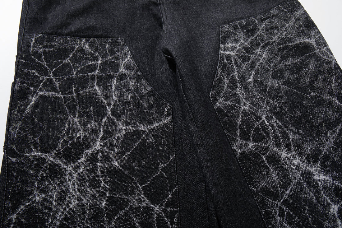 3-6-5.shop Cracked Panel Wide-Leg Pants