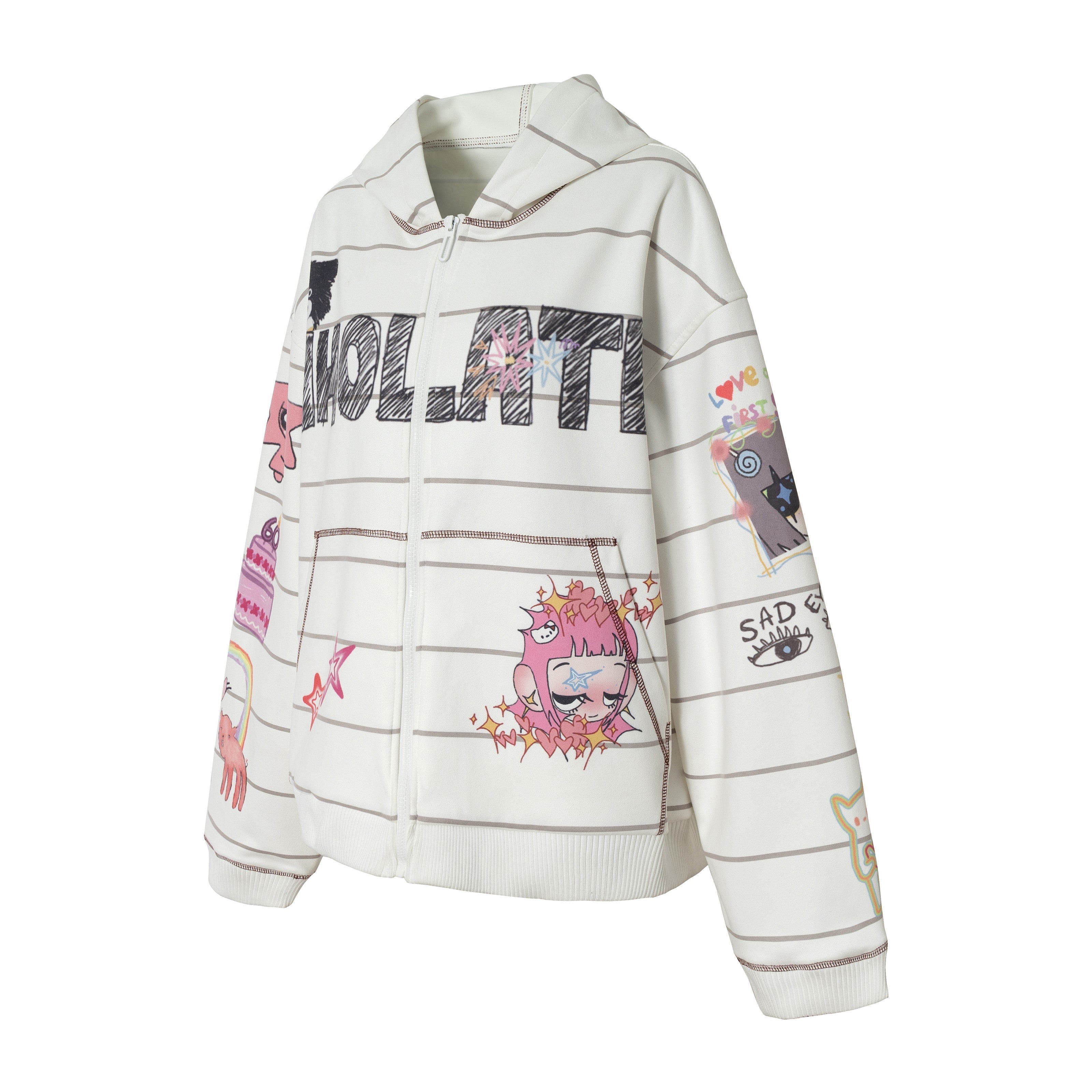 3-6-5.shop All-Over Graphic Zip Hoodie
