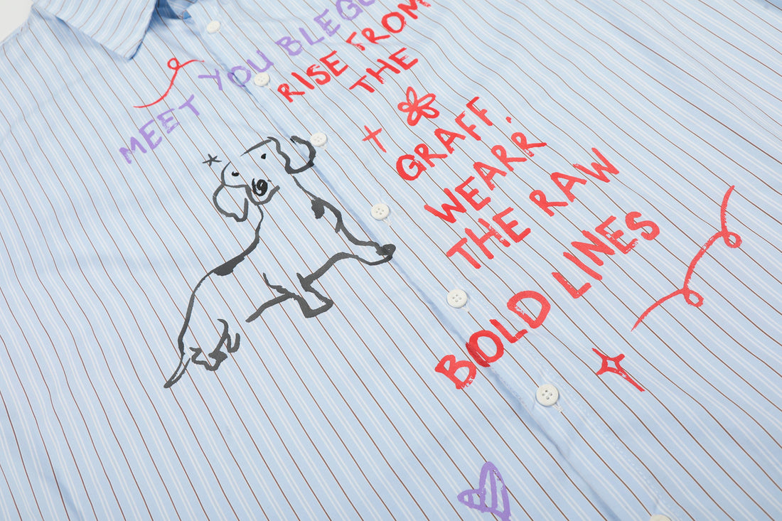 3-6-5.shop Handwritten Stripe Shirt