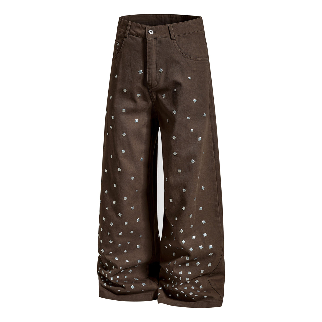 3-6-5.shop Stud Detail Wide-Leg Pants