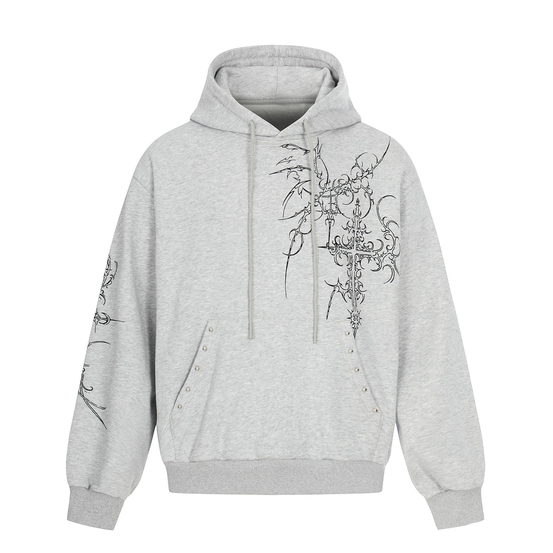 3-6-5.shop Gothic Cross Graphic Hoodie