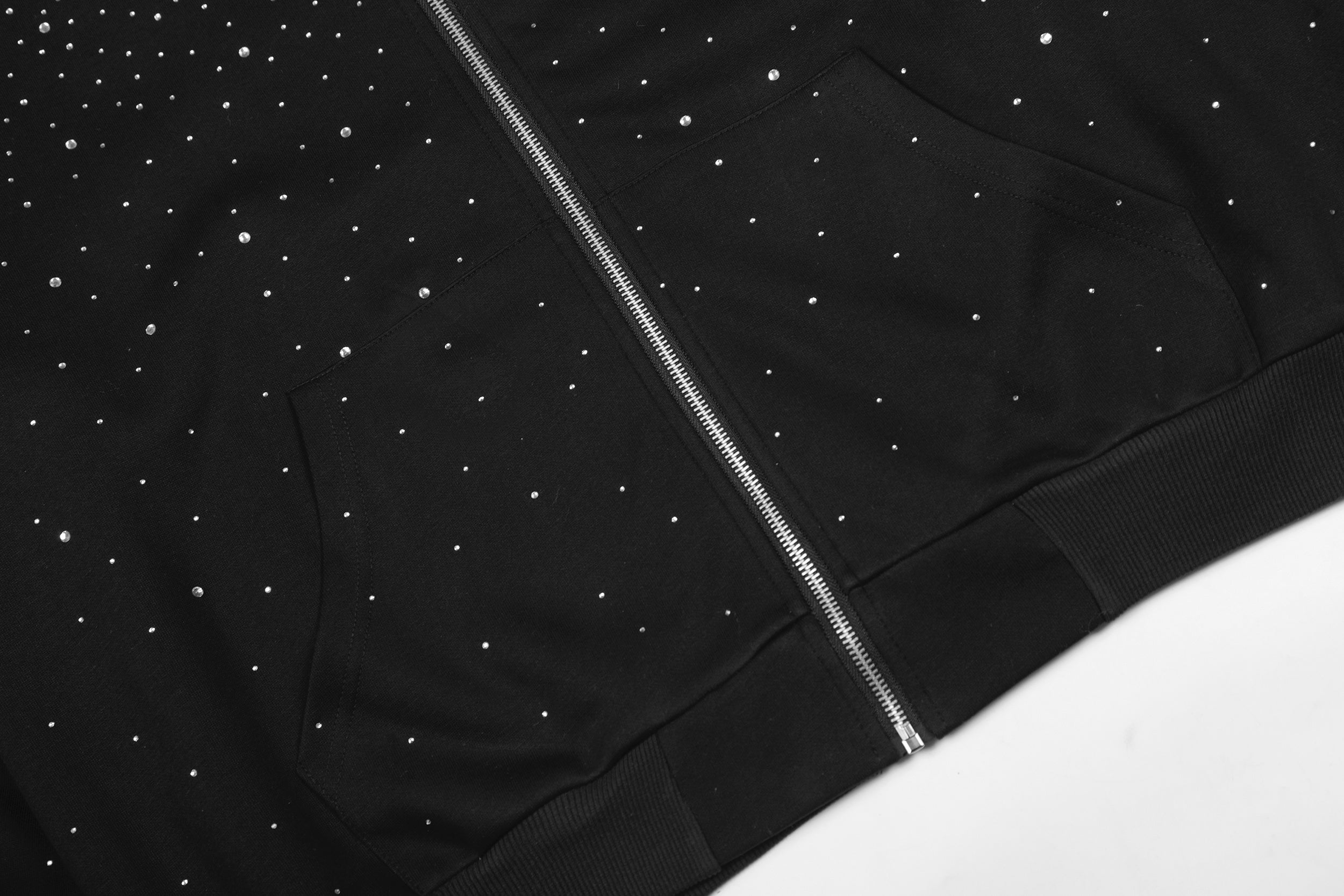 3-6-5.shop All-Over Rhinestone Zip Hoodie