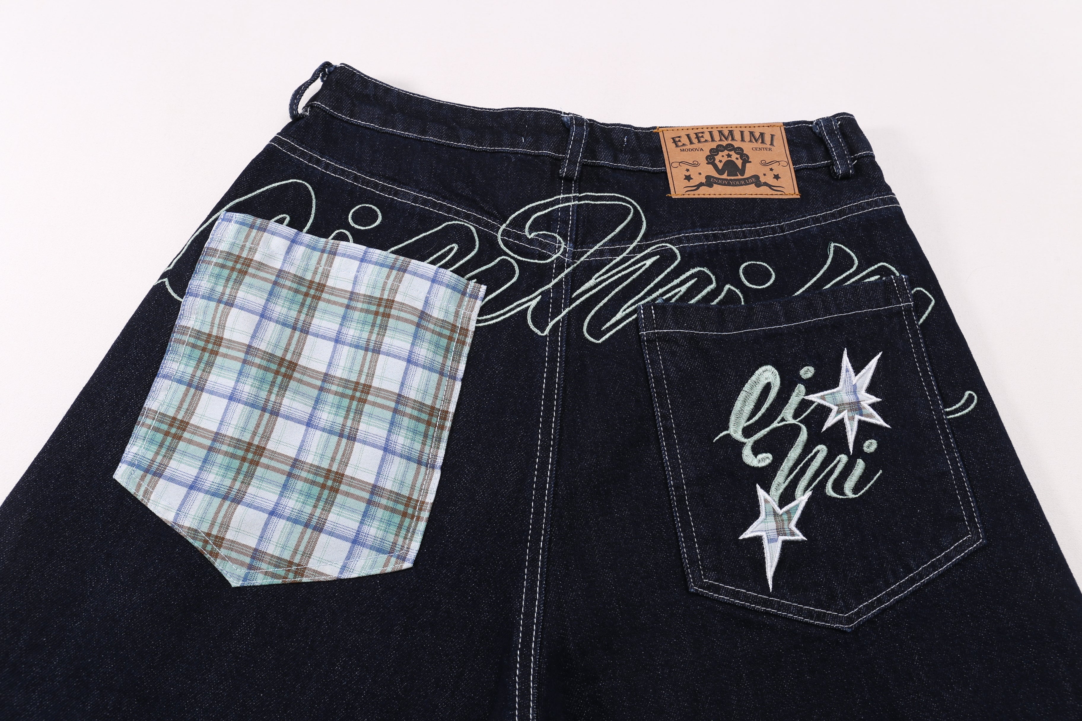 3-6-5.shop Patchwork Denim Shorts