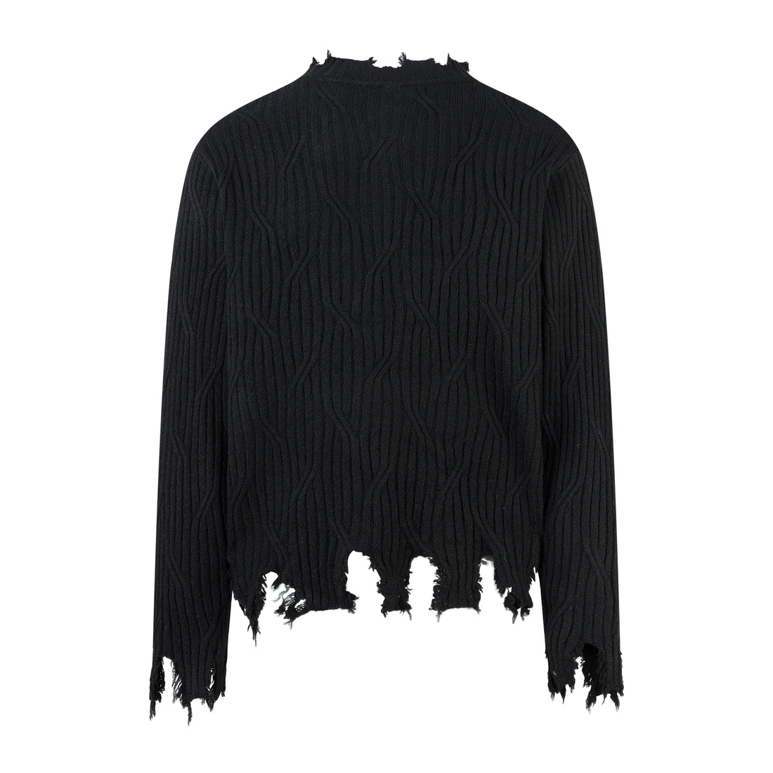 3-6-5.shop Distressed Ribbed Henley Knit