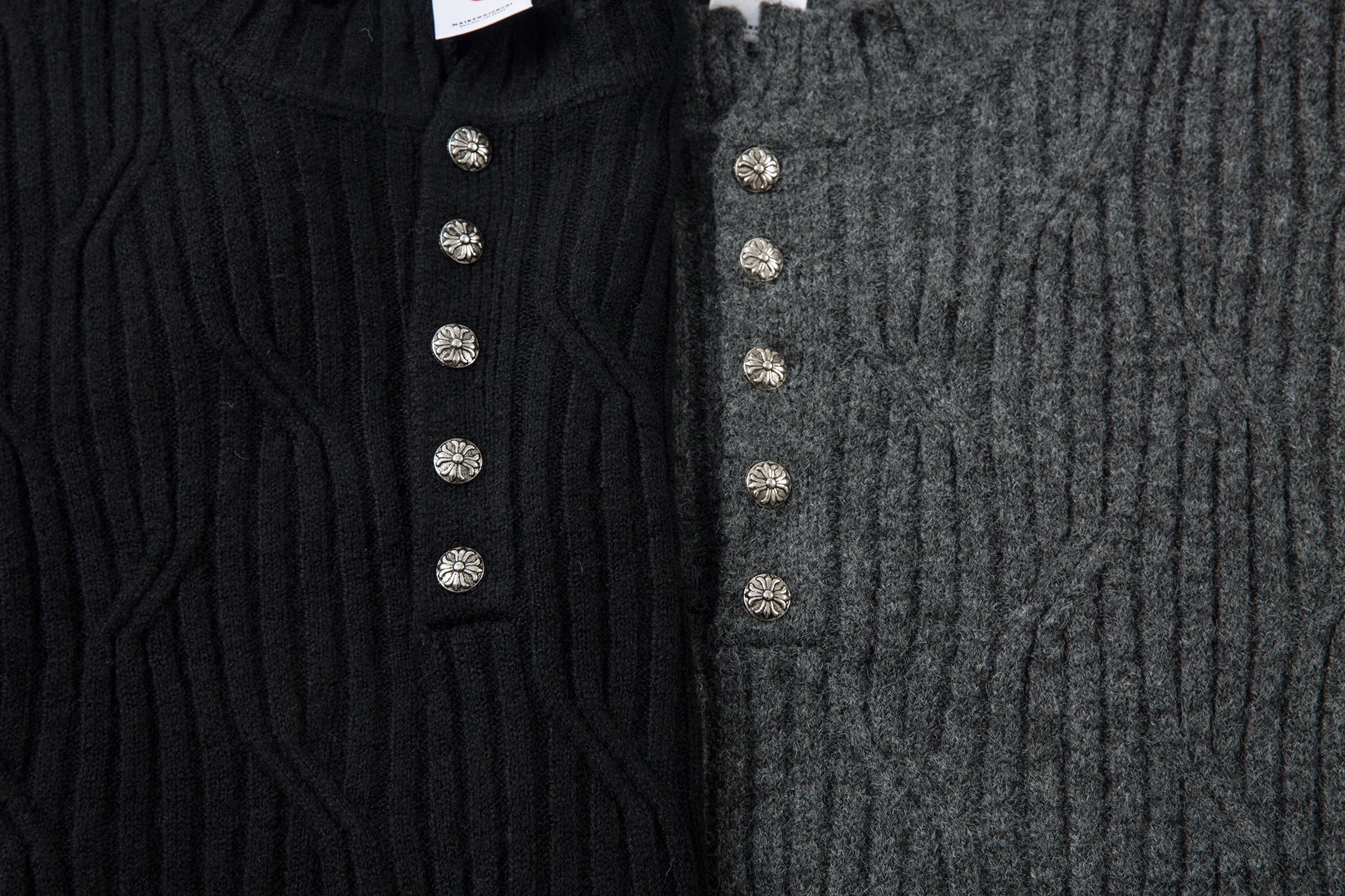 3-6-5.shop Distressed Ribbed Henley Knit