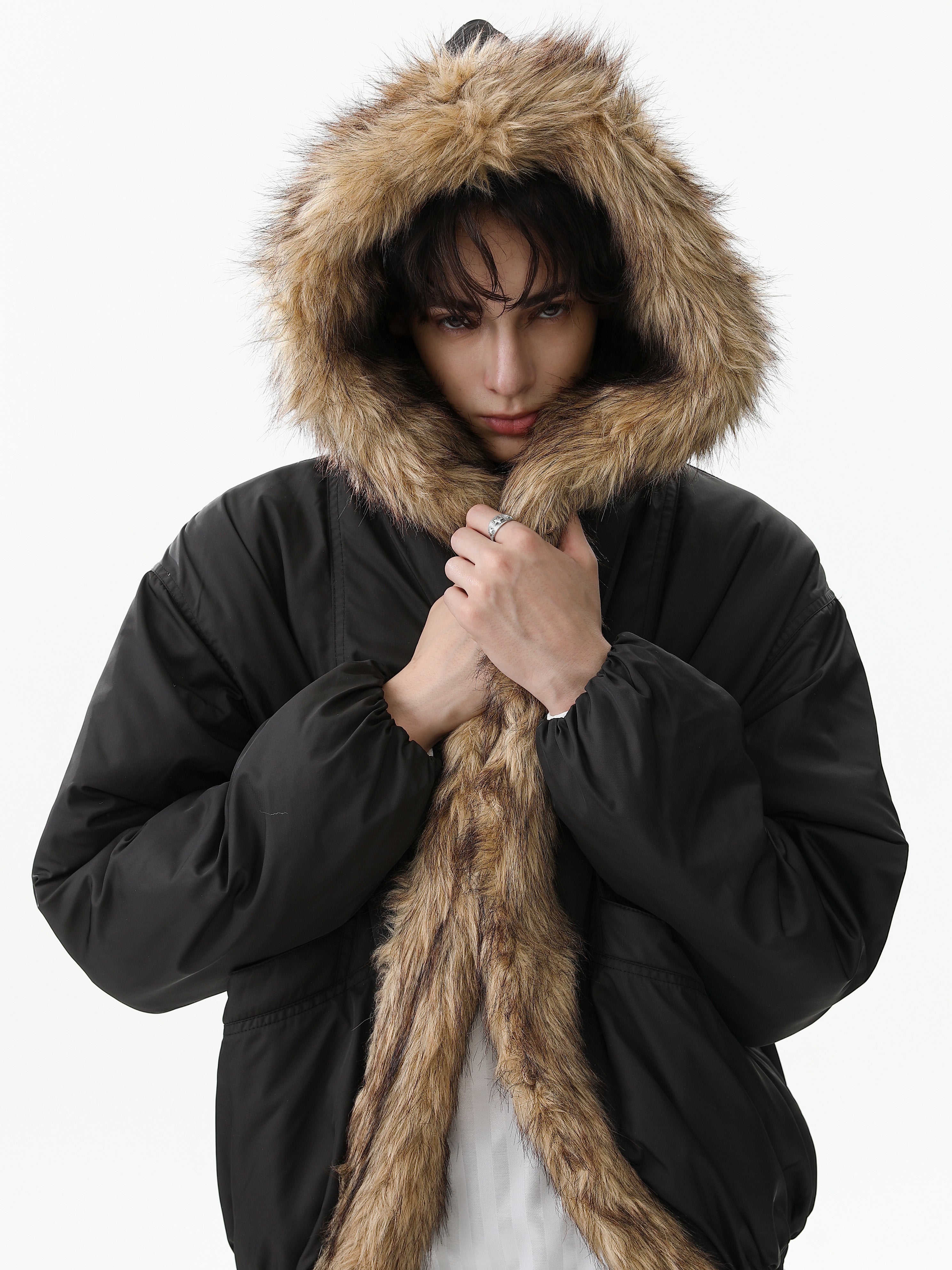 3-6-5.shop Faux Fur Trimmed Puffer Jacket