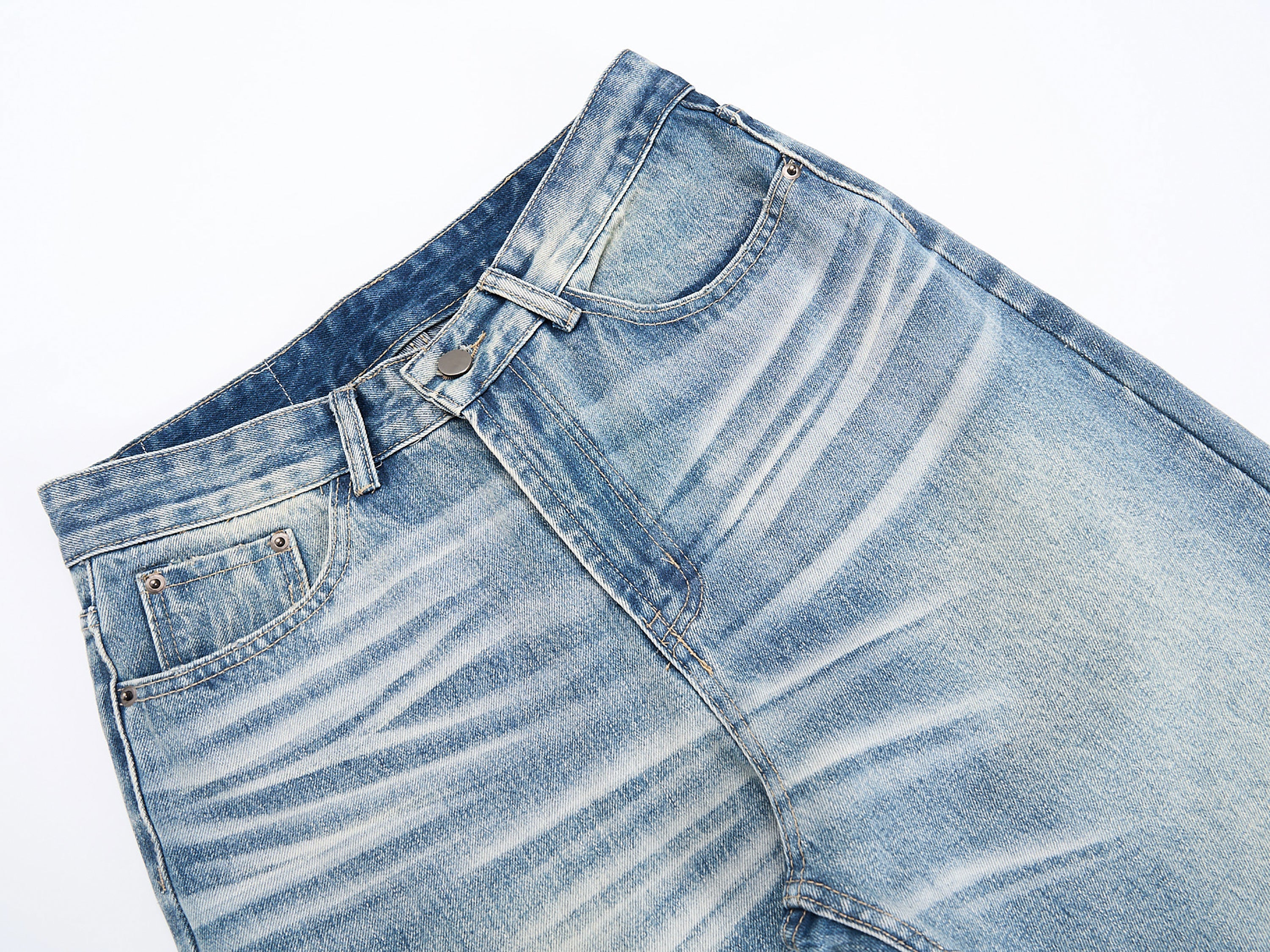 3-6-5.shop Washed Wide-Leg Denim Jeans