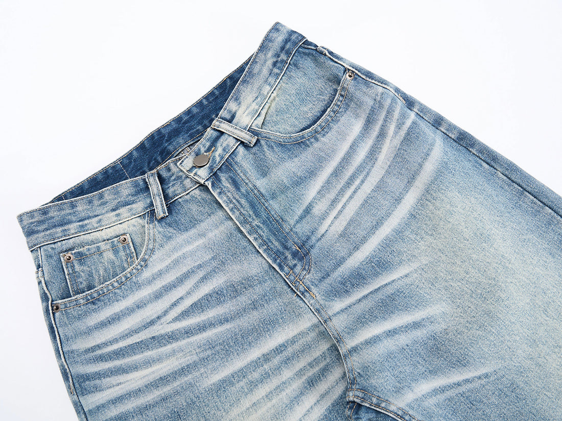 3-6-5.shop Washed Wide-Leg Denim Jeans