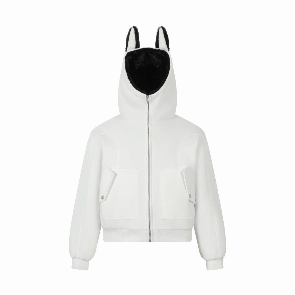 3-6-5.shop Bunny Ear Sherpa Hoodie Jacket