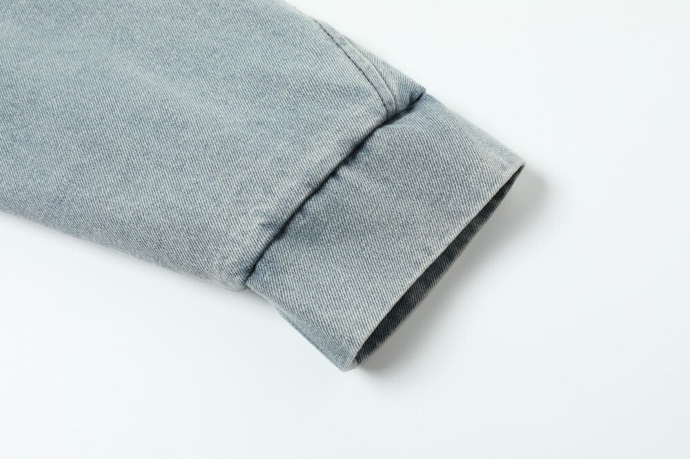 3-6-5.shop Faux Fur Collar Denim Jacket