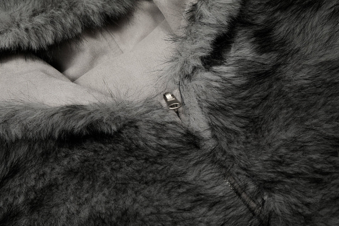 3-6-5.shop Reversible Faux Suede Fur Hooded Jacket
