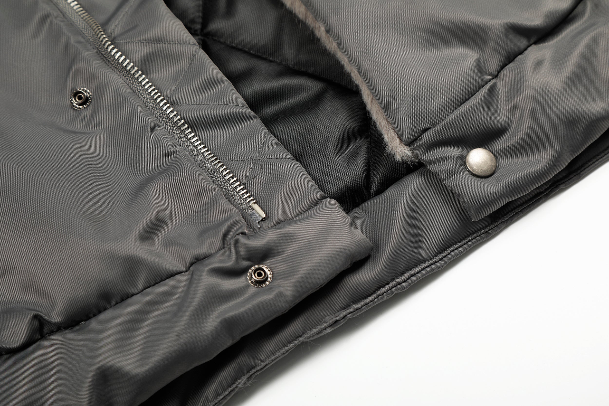 3-6-5.shop Faux Fur Collar Nylon Jacket