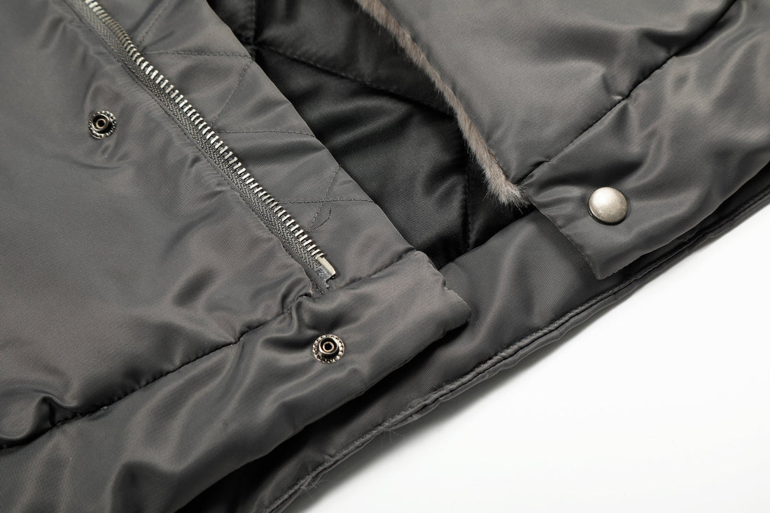 3-6-5.shop Faux Fur Collar Nylon Jacket