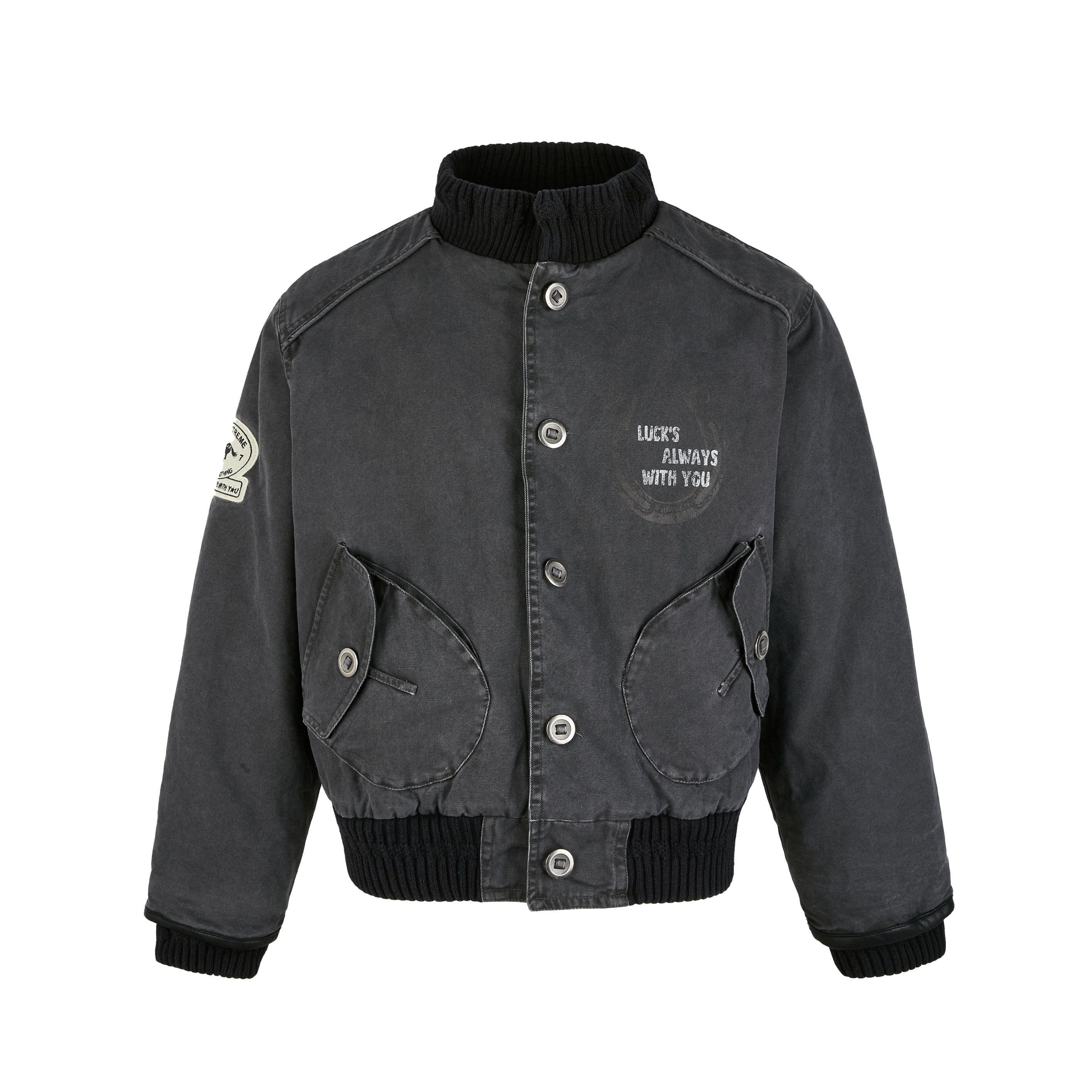 3-6-5.shop Vintage Washed Varsity Jacket