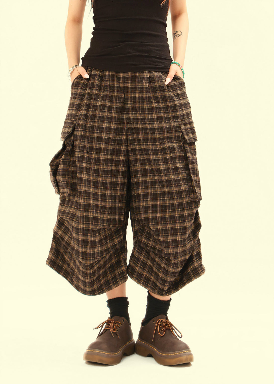 3-6-5.shop Plaid Cargo Shorts