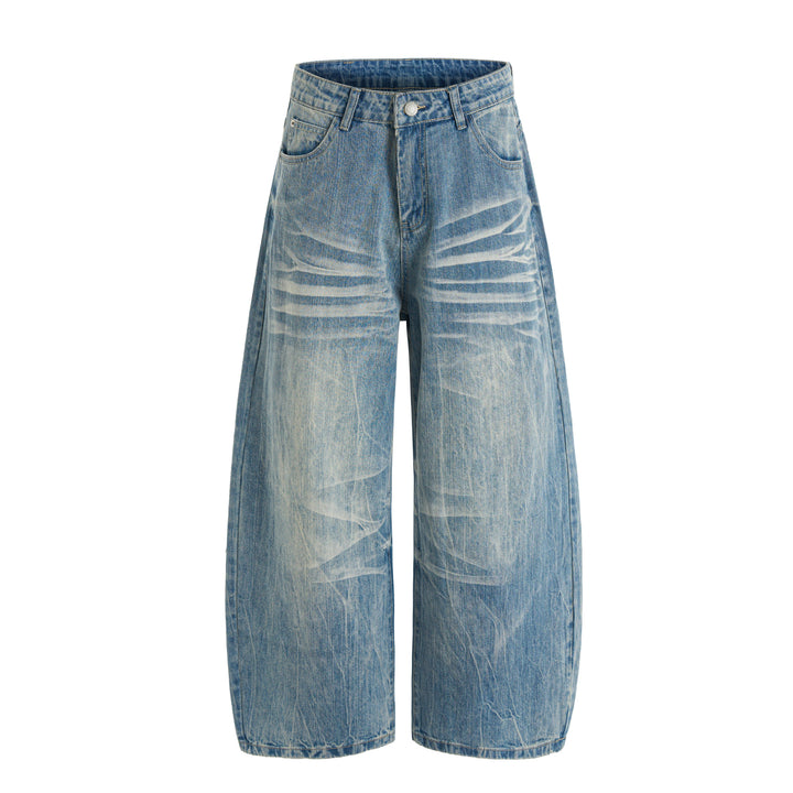 3-6-5.shop Heavy Washed Wide-Leg Denim Jeans