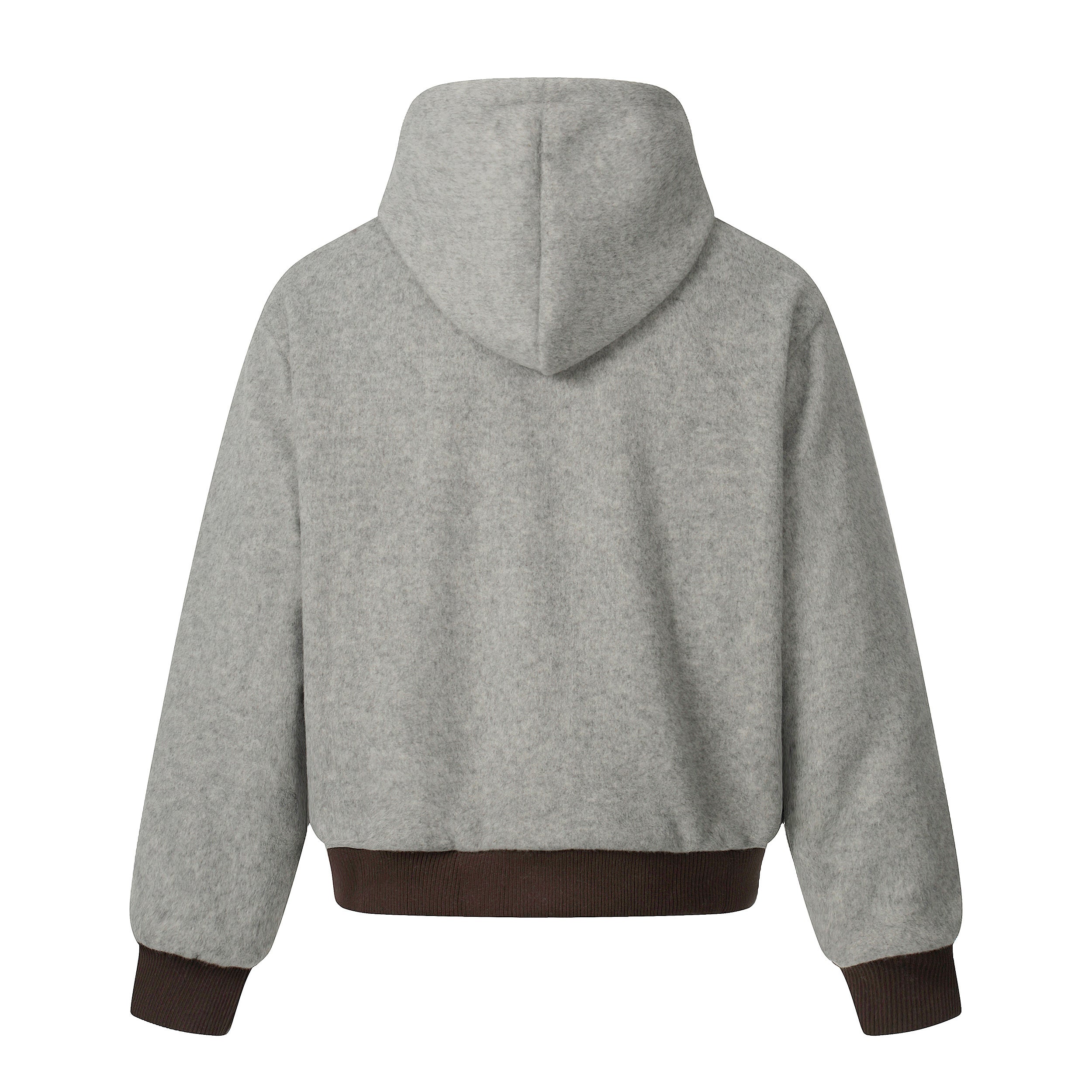 3-6-5.shop Wool Blend Fleece Hooded Bomber Jacket