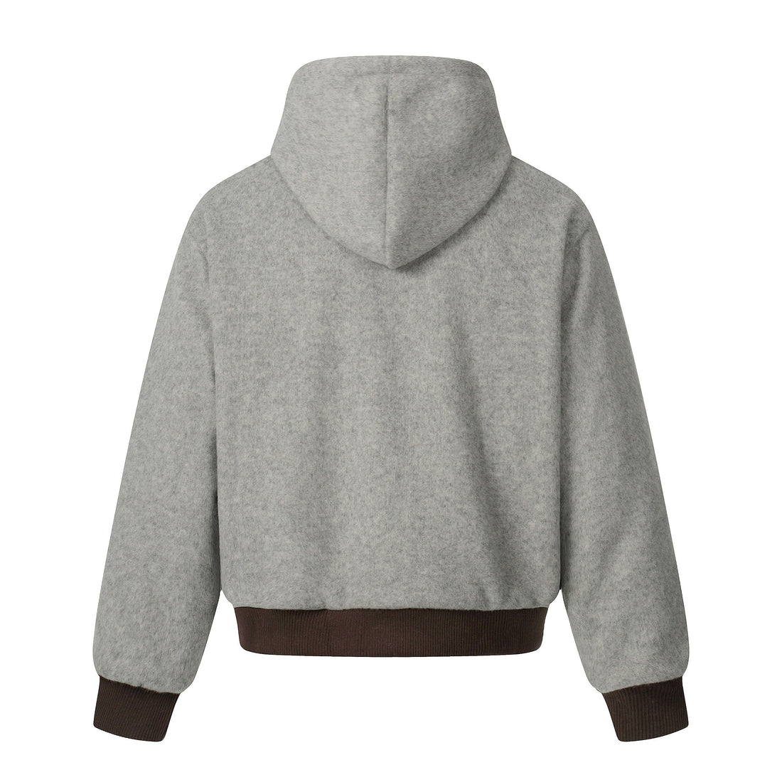 3-6-5.shop Wool Blend Fleece Hooded Bomber Jacket