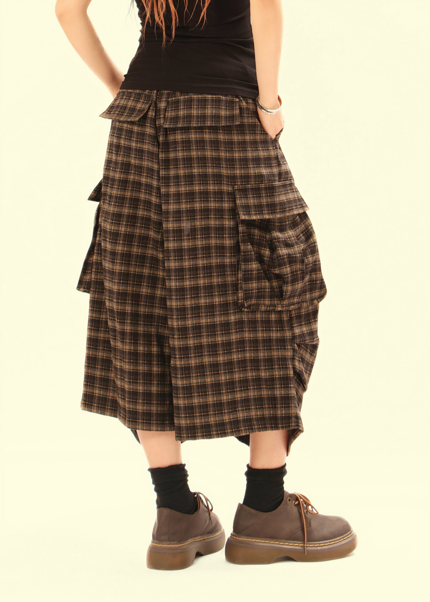 3-6-5.shop Plaid Cargo Shorts