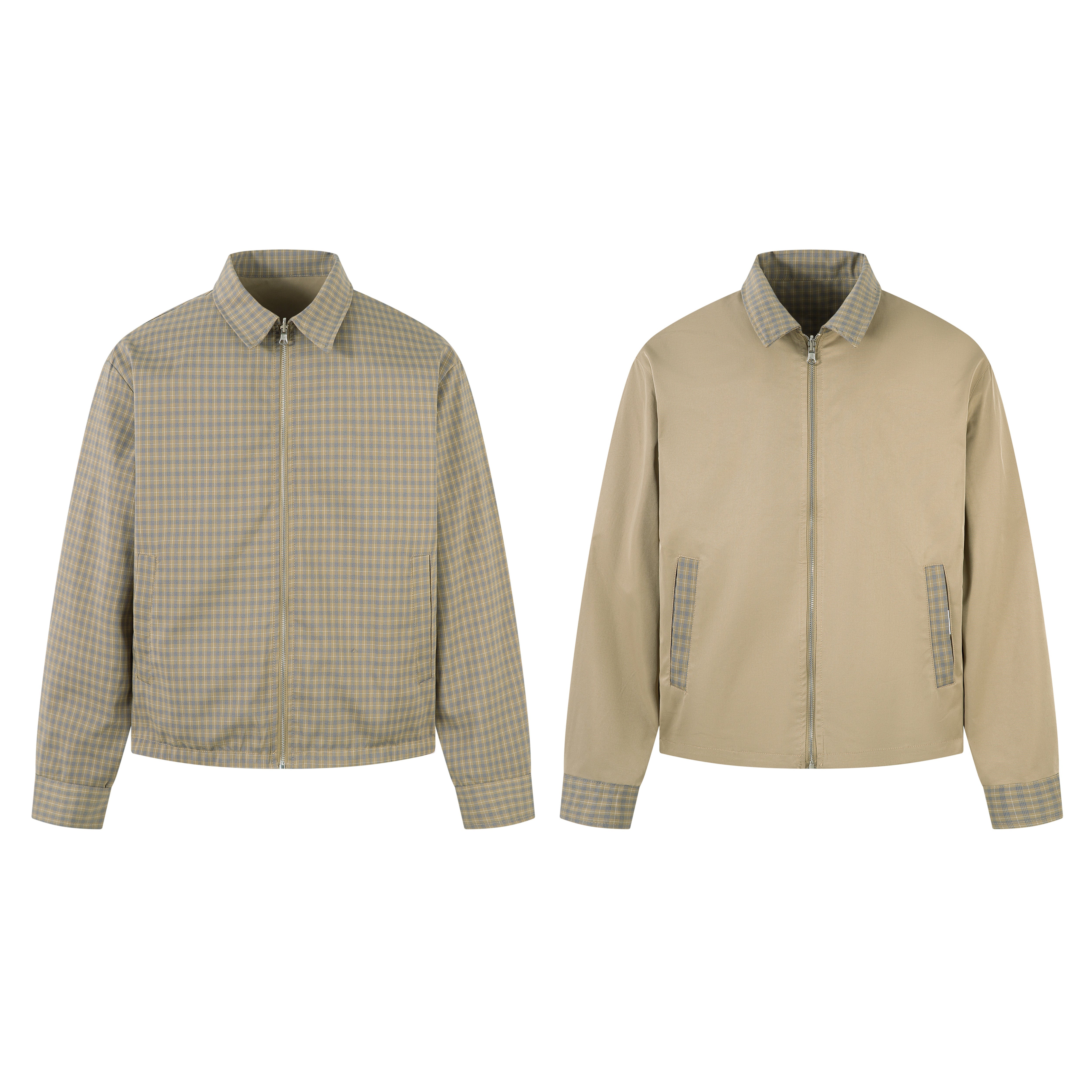 3-6-5.shop Reversible Check Panel Jacket