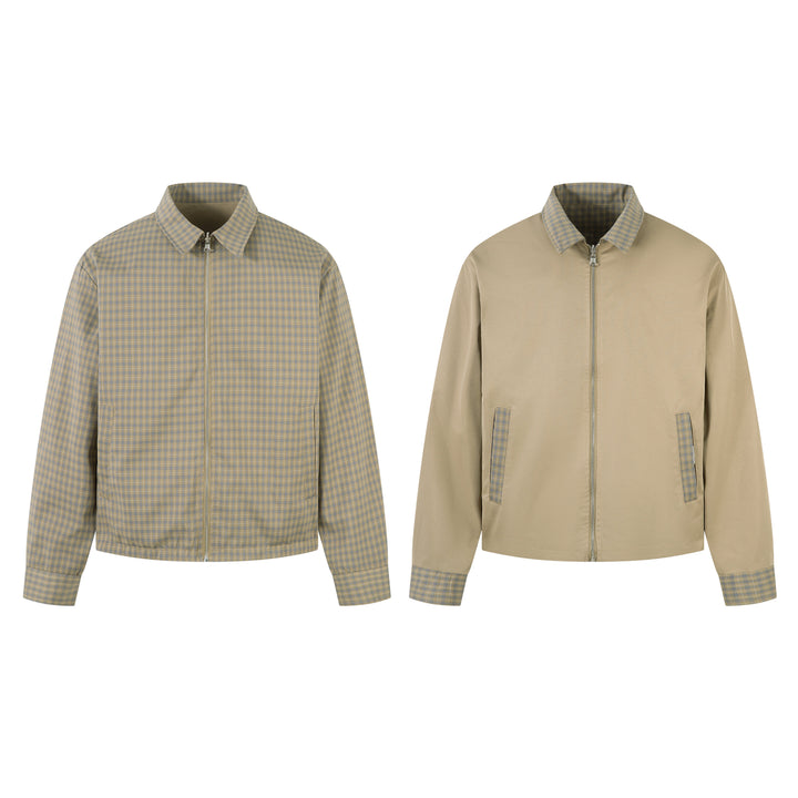 3-6-5.shop Reversible Check Panel Jacket