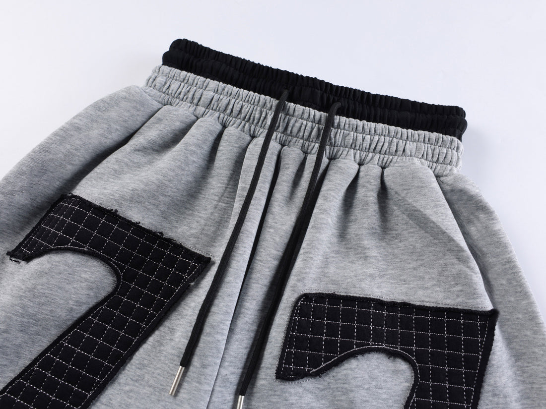 3-6-5.shop 77 Patchwork Wide-Leg Sweatpants
