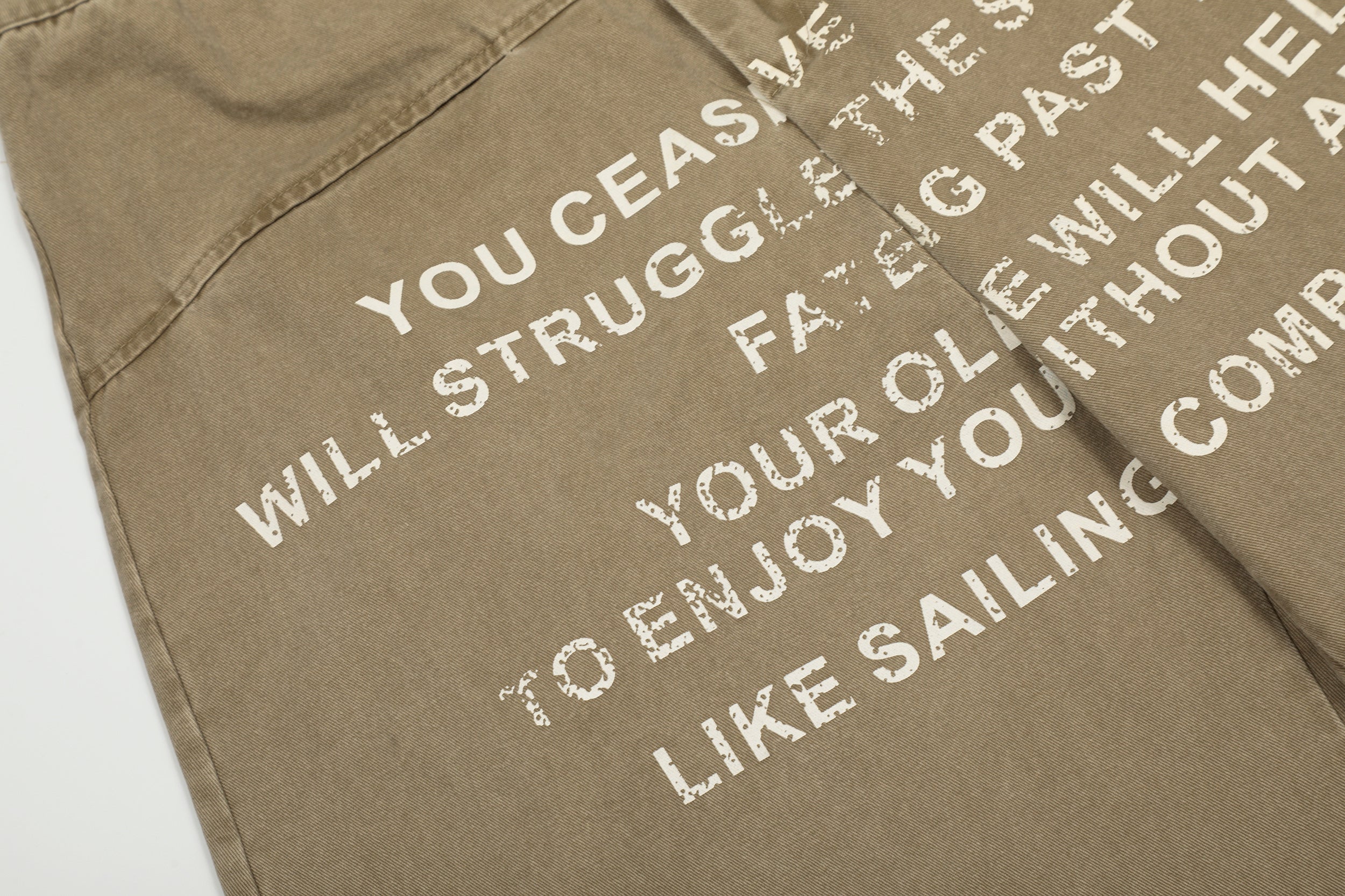 3-6-5.shop Text-Print Vintage Wide-Leg Pants