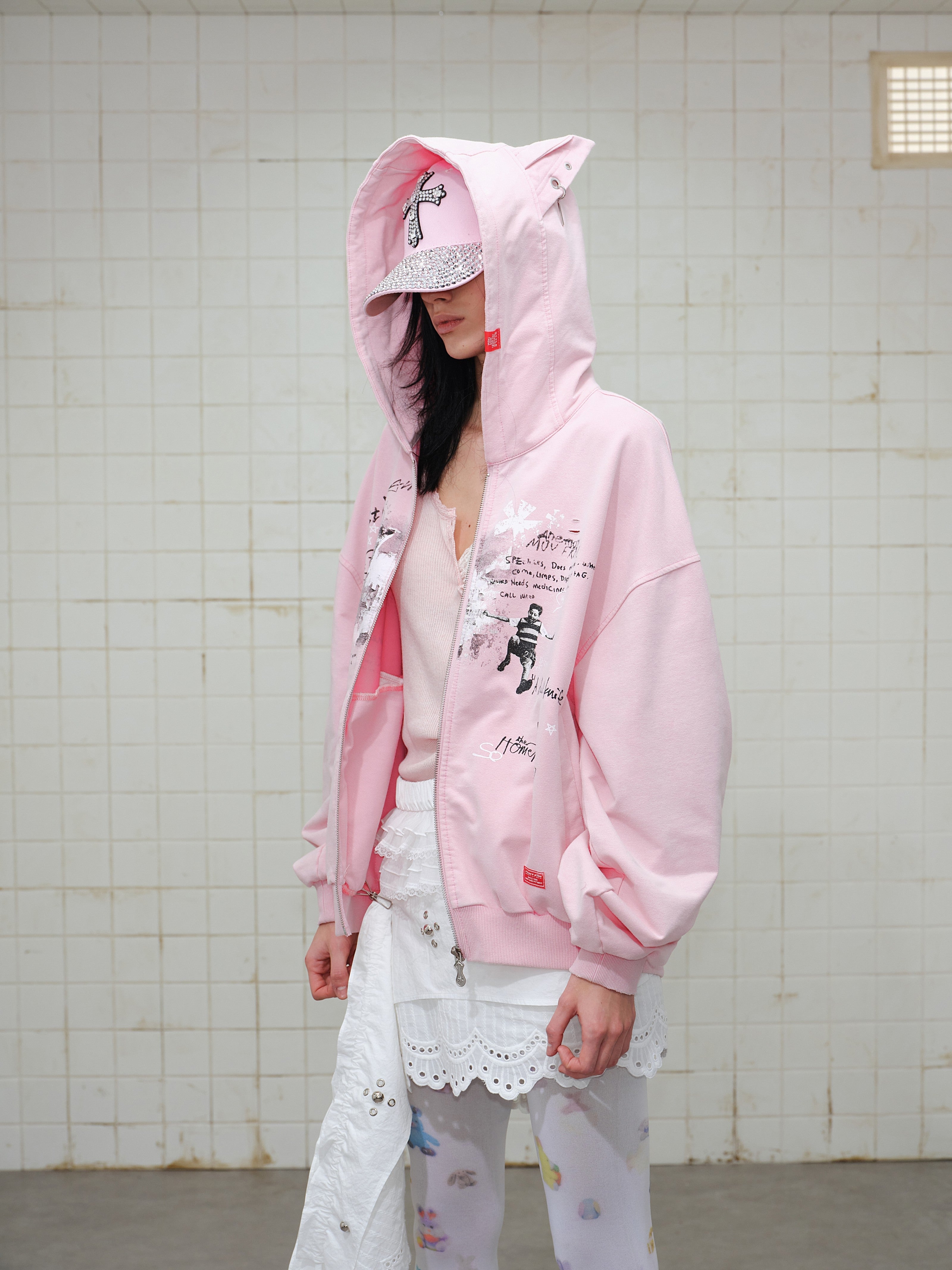 3-6-5.shop Gradient Graphic Zip Hoodie