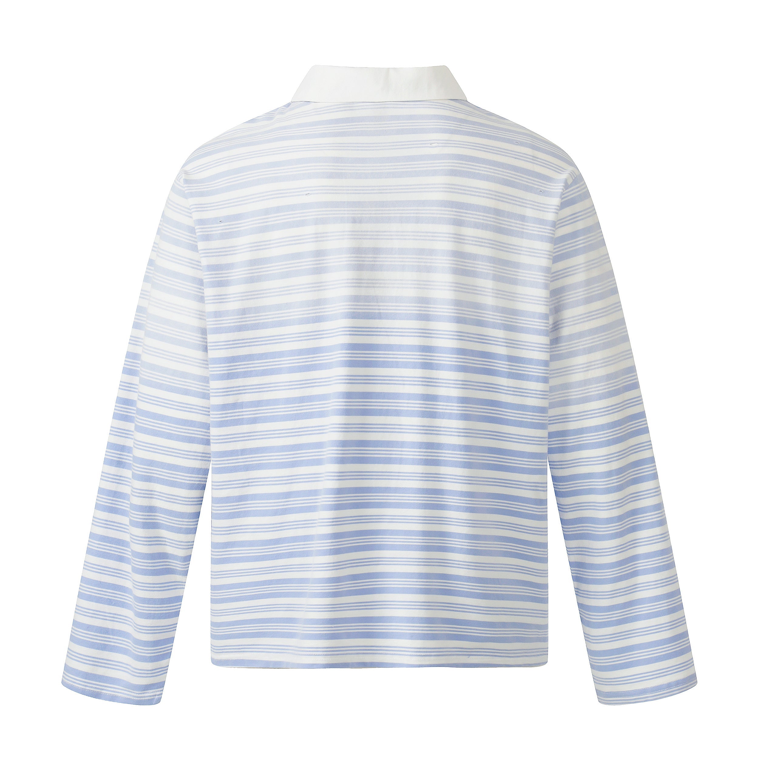 3-6-5.shop Striped Long Sleeve Polo Shirt