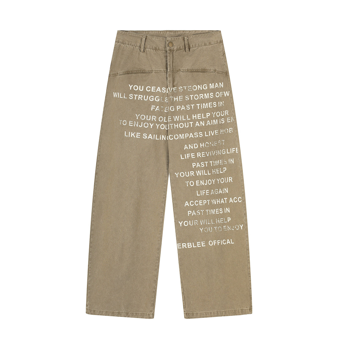 3-6-5.shop Text-Print Vintage Wide-Leg Pants