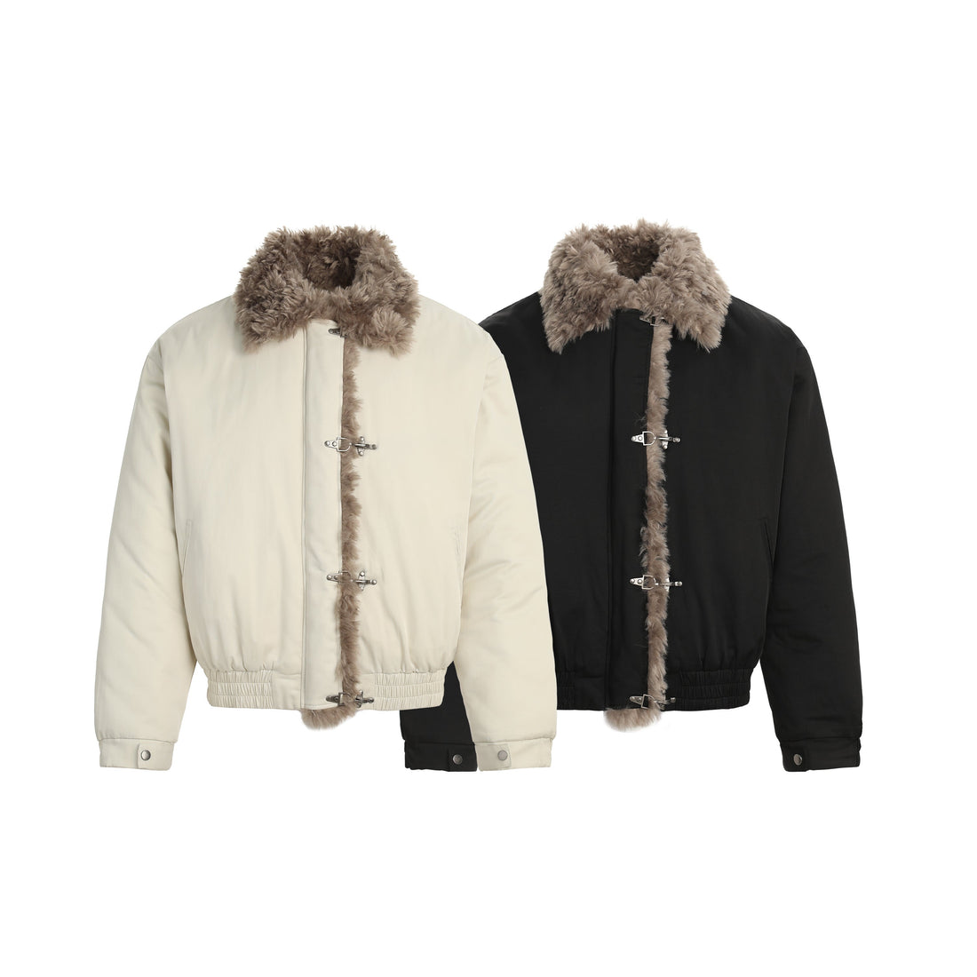 3-6-5.shop Faux-Fur Trim Bomber Jacket