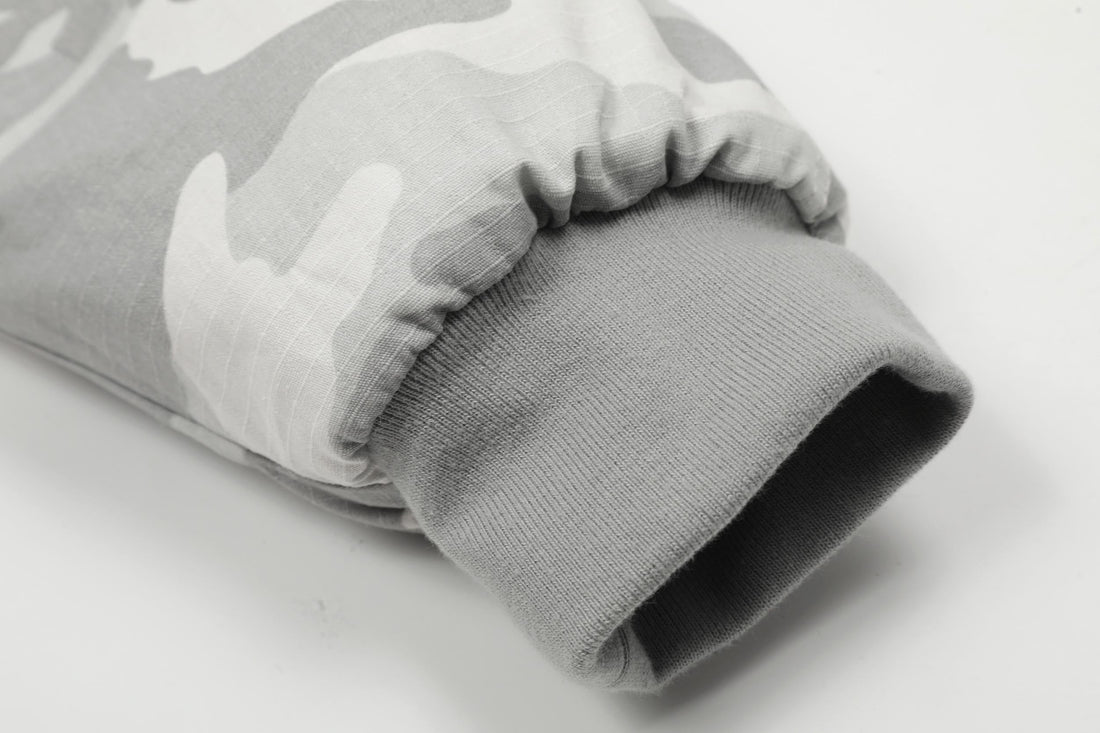 3-6-5.shop White Camo Faux Fur Hooded Padded Jacket