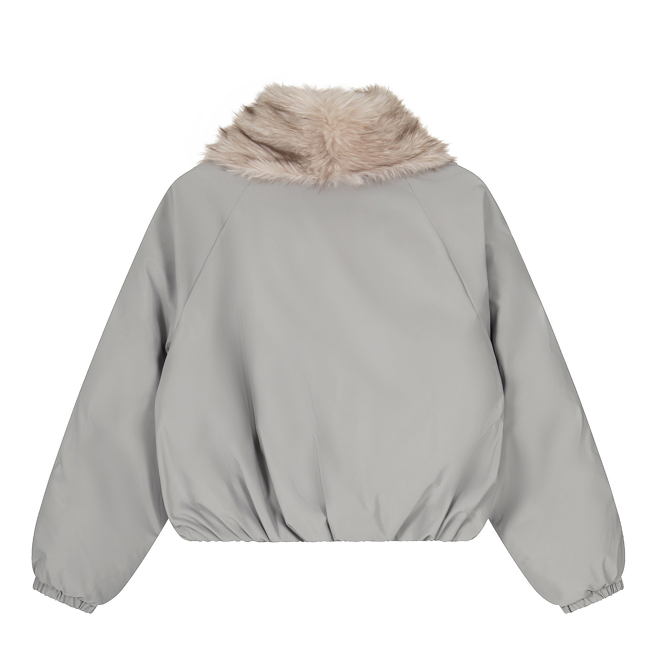3-6-5.shop Faux Fur Lapel Drawstring Cropped Jacket