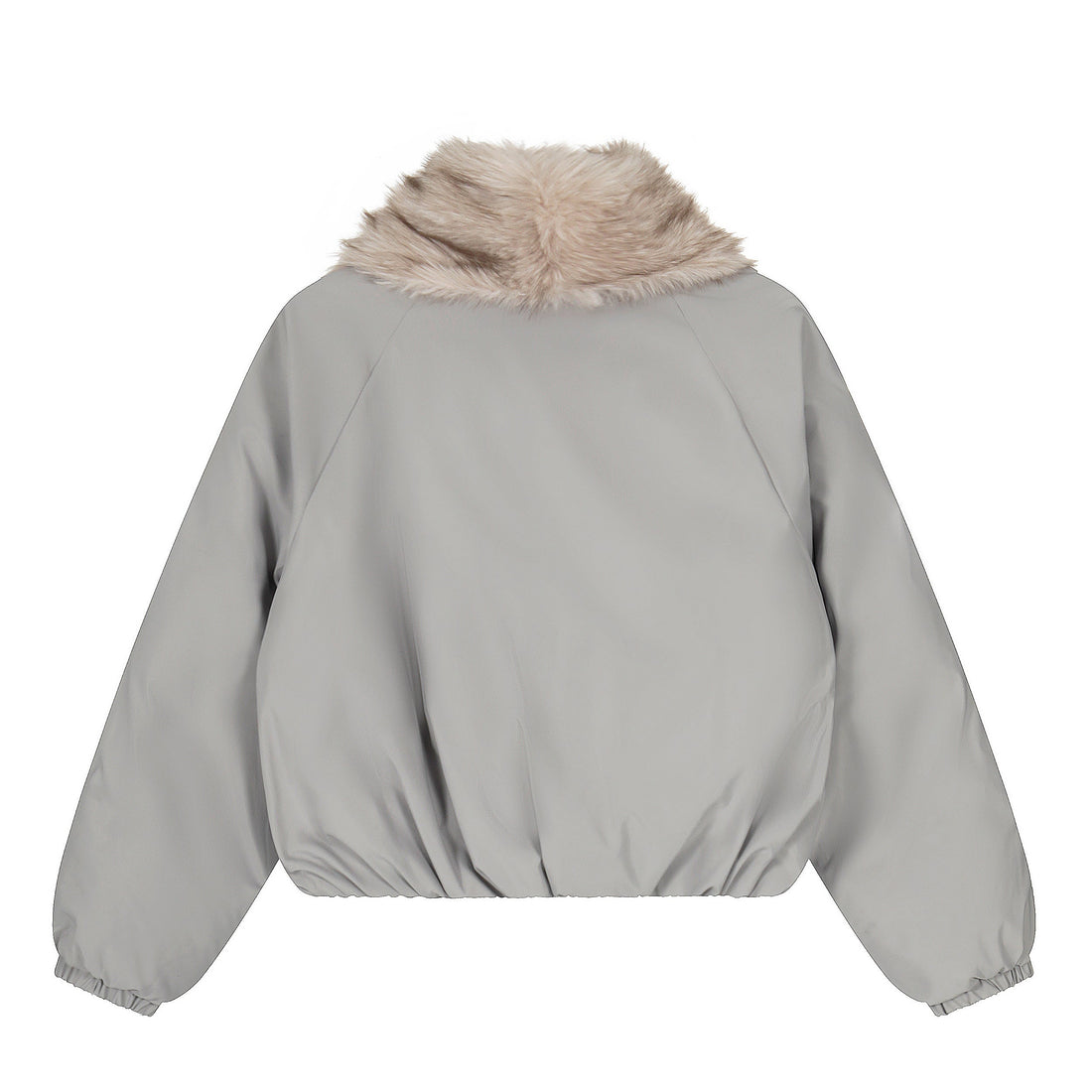 3-6-5.shop Faux Fur Lapel Drawstring Cropped Jacket