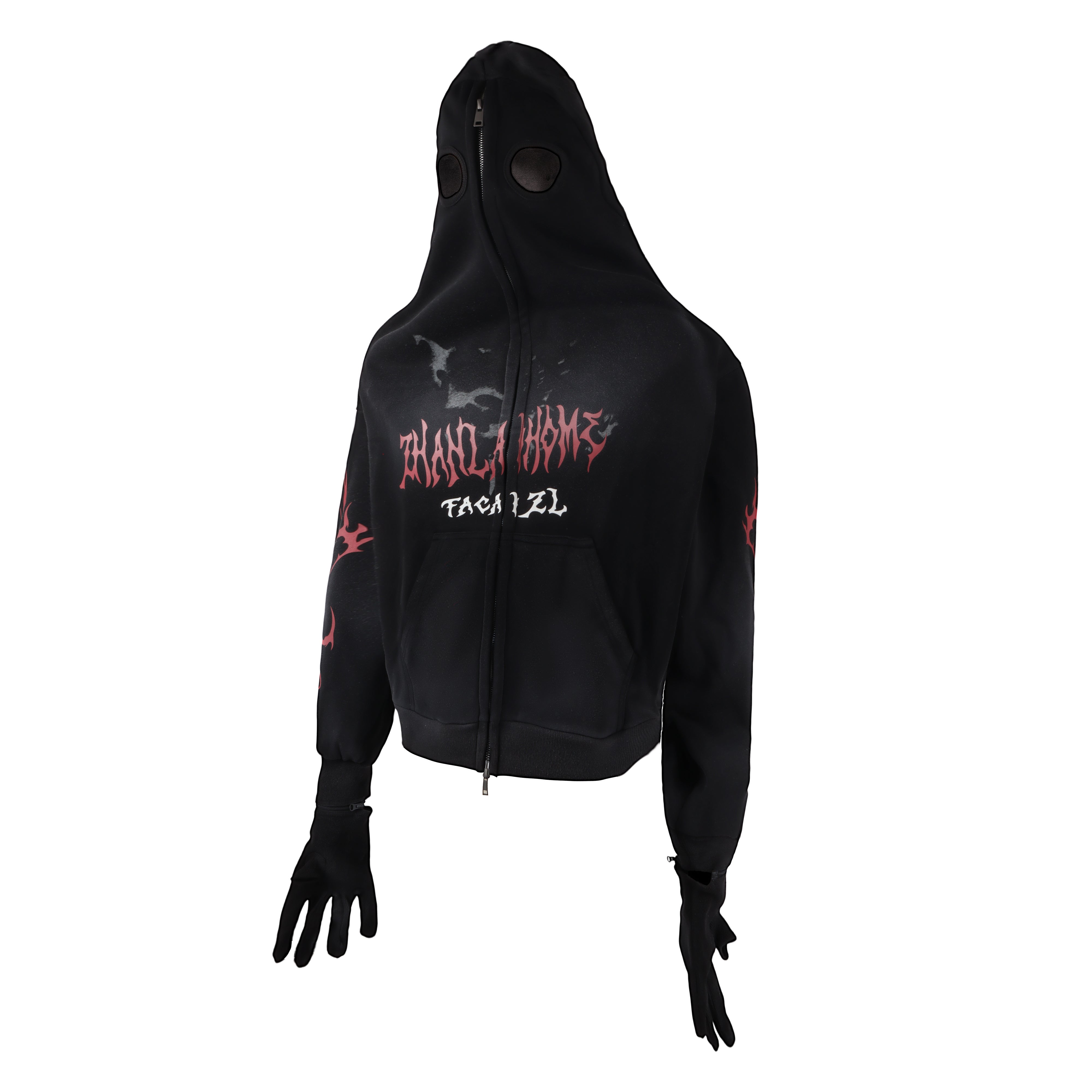 3-6-5.shop Full-Zip Masked Hoodie