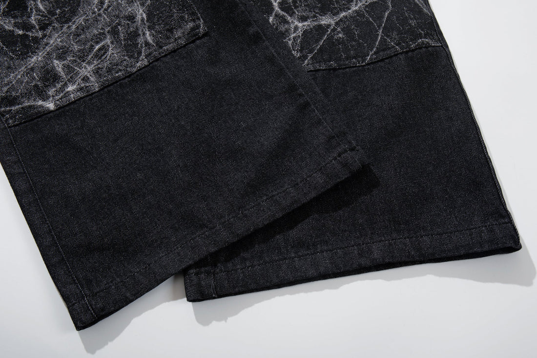 3-6-5.shop Cracked Panel Wide-Leg Pants