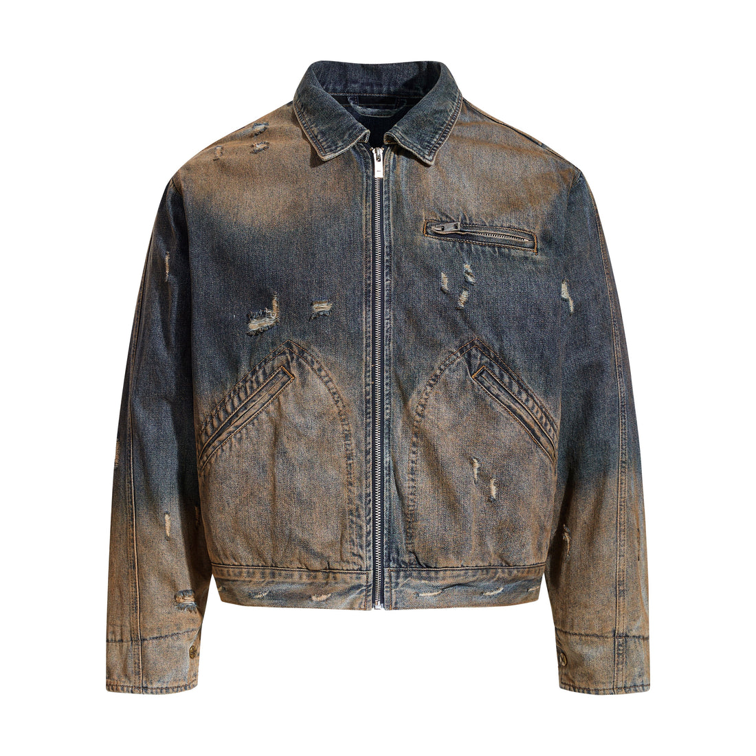 3-6-5.shop Vintage Distressed Denim Jacket