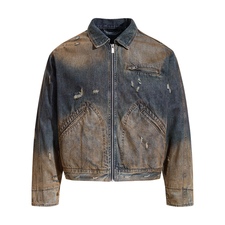 3-6-5.shop Vintage Distressed Denim Jacket