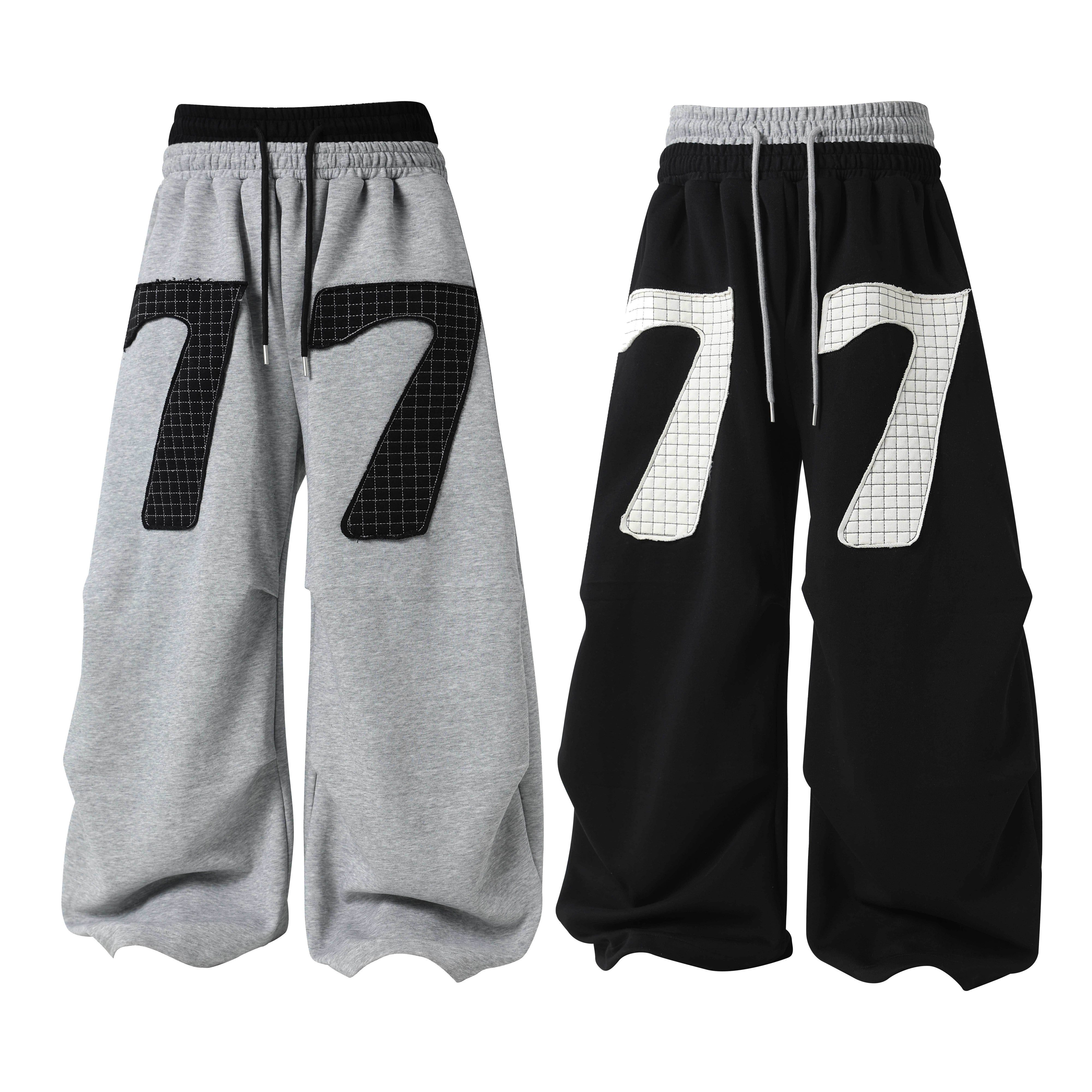 3-6-5.shop 77 Patchwork Wide-Leg Sweatpants