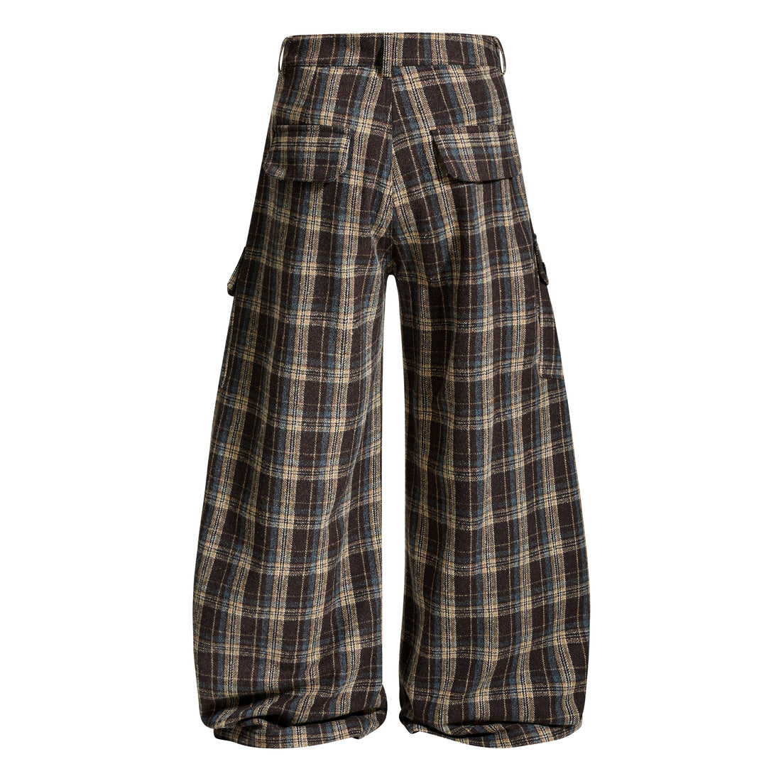 3-6-5.shop Vintage Check Wool-Blend Cargo Pants