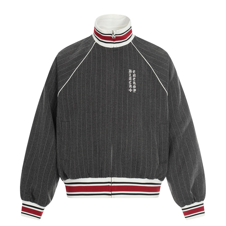 3-6-5.shop Pinstripe Track Zip Jacket