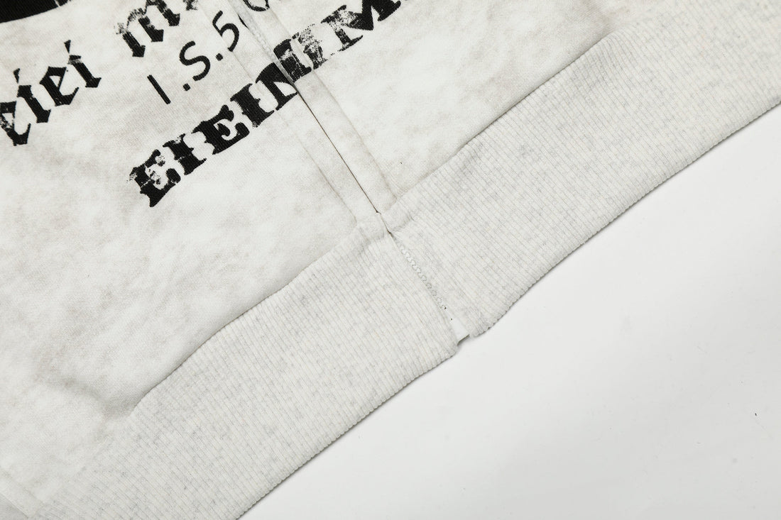 3-6-5.shop Vintage Graphic Zip-Up Hoodie