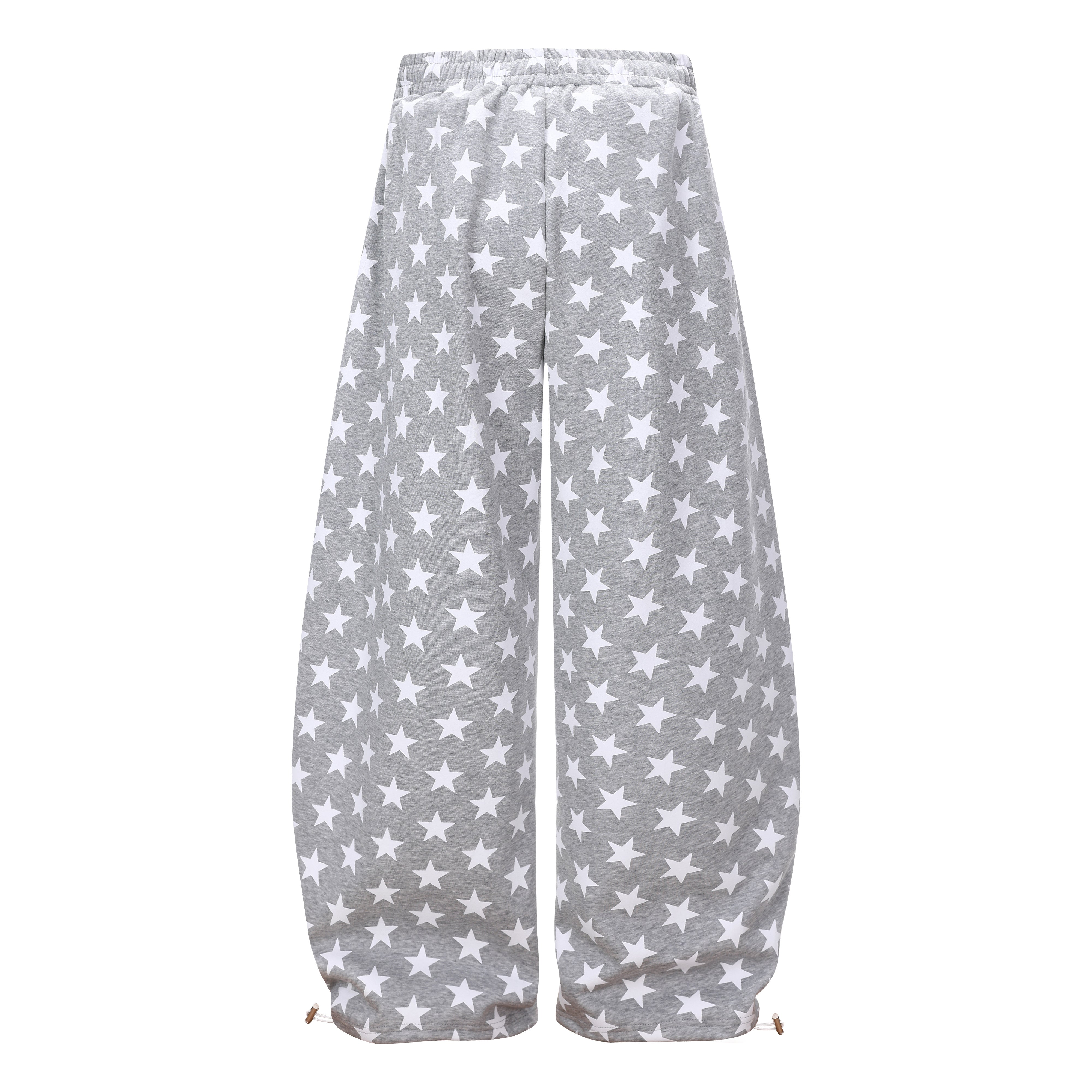 3-6-5.shop Star Print Wide-Leg Sweatpants