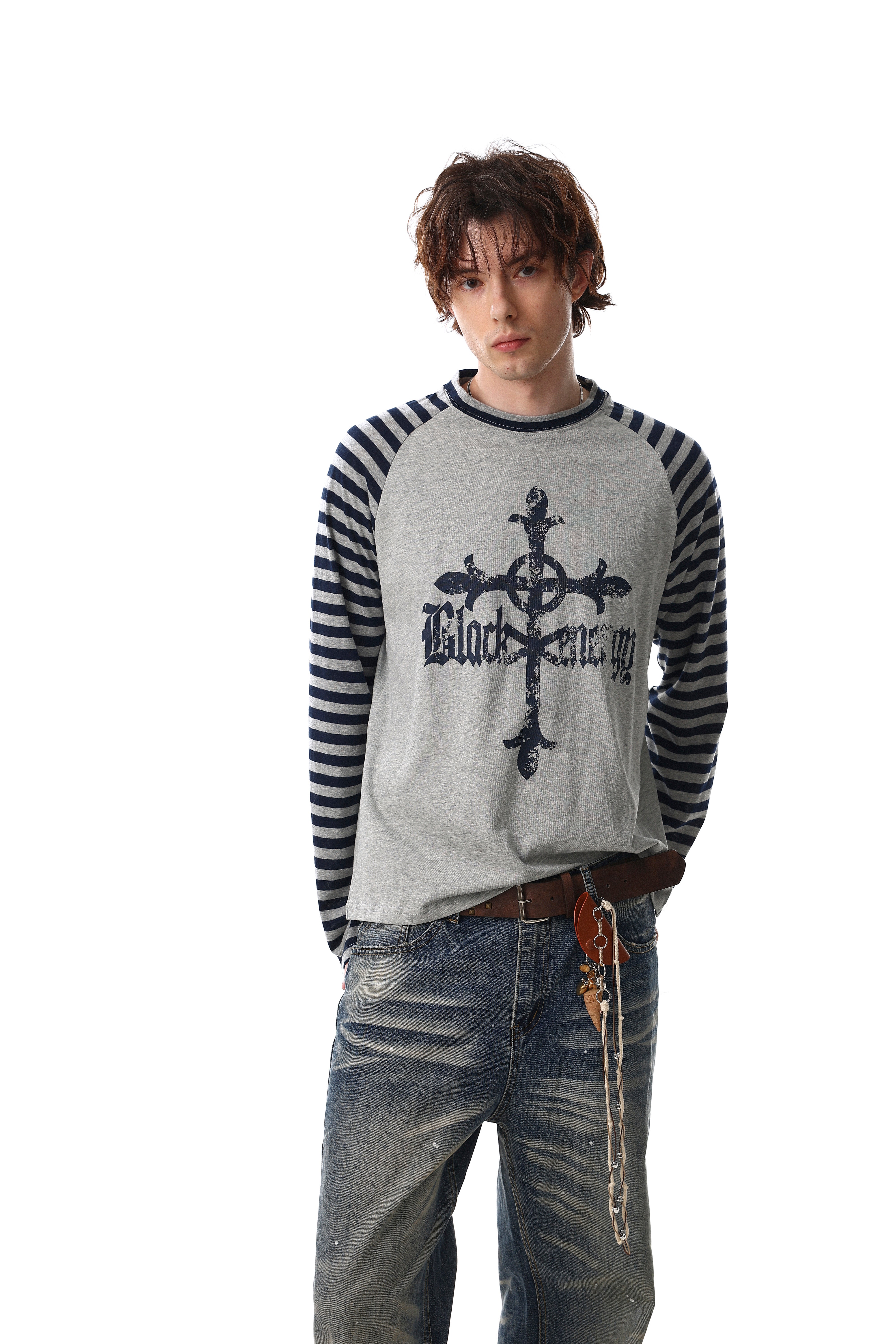 3-6-5.shop Cross Graphic Raglan Long Sleeve Tee