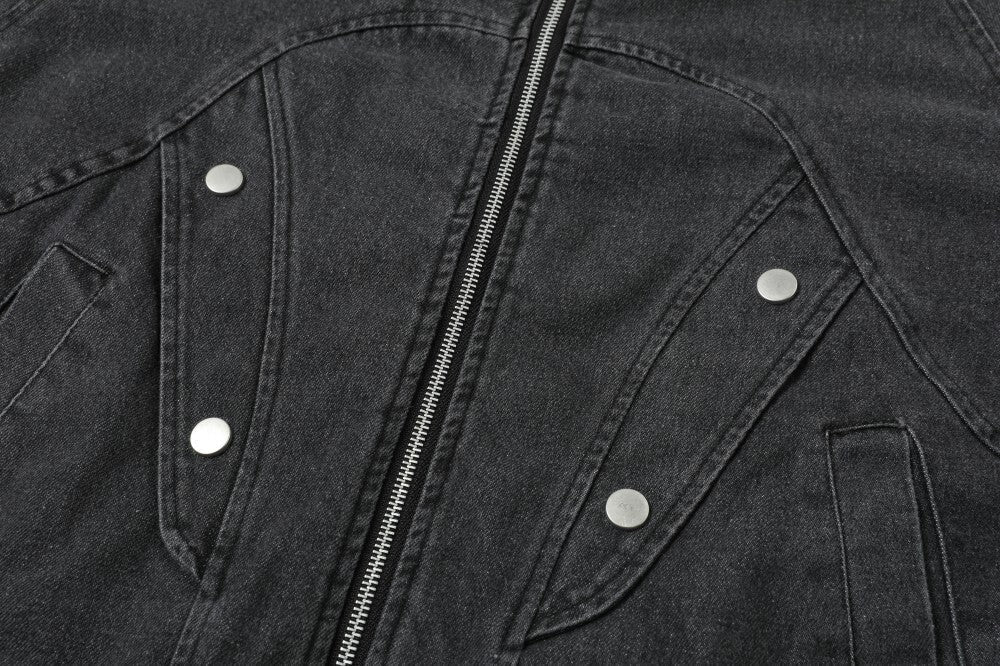 3-6-5.shop Quilted Denim Sherpa Jacket