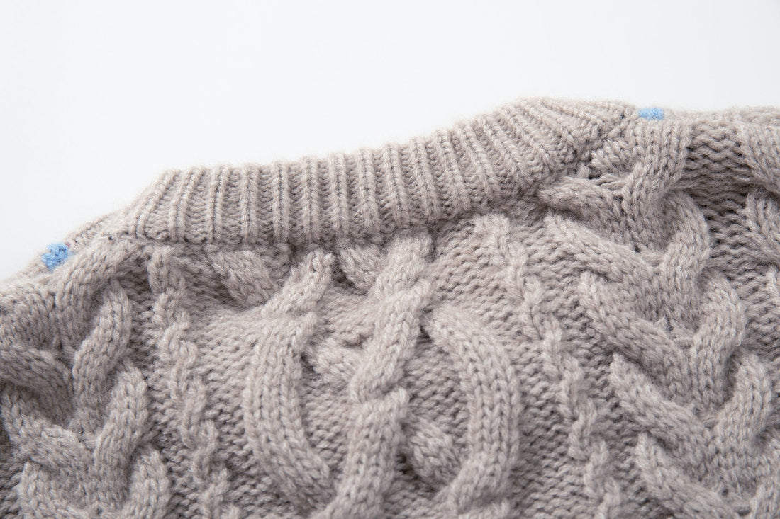 3-6-5.shop Argyle Cable Knit Sweater